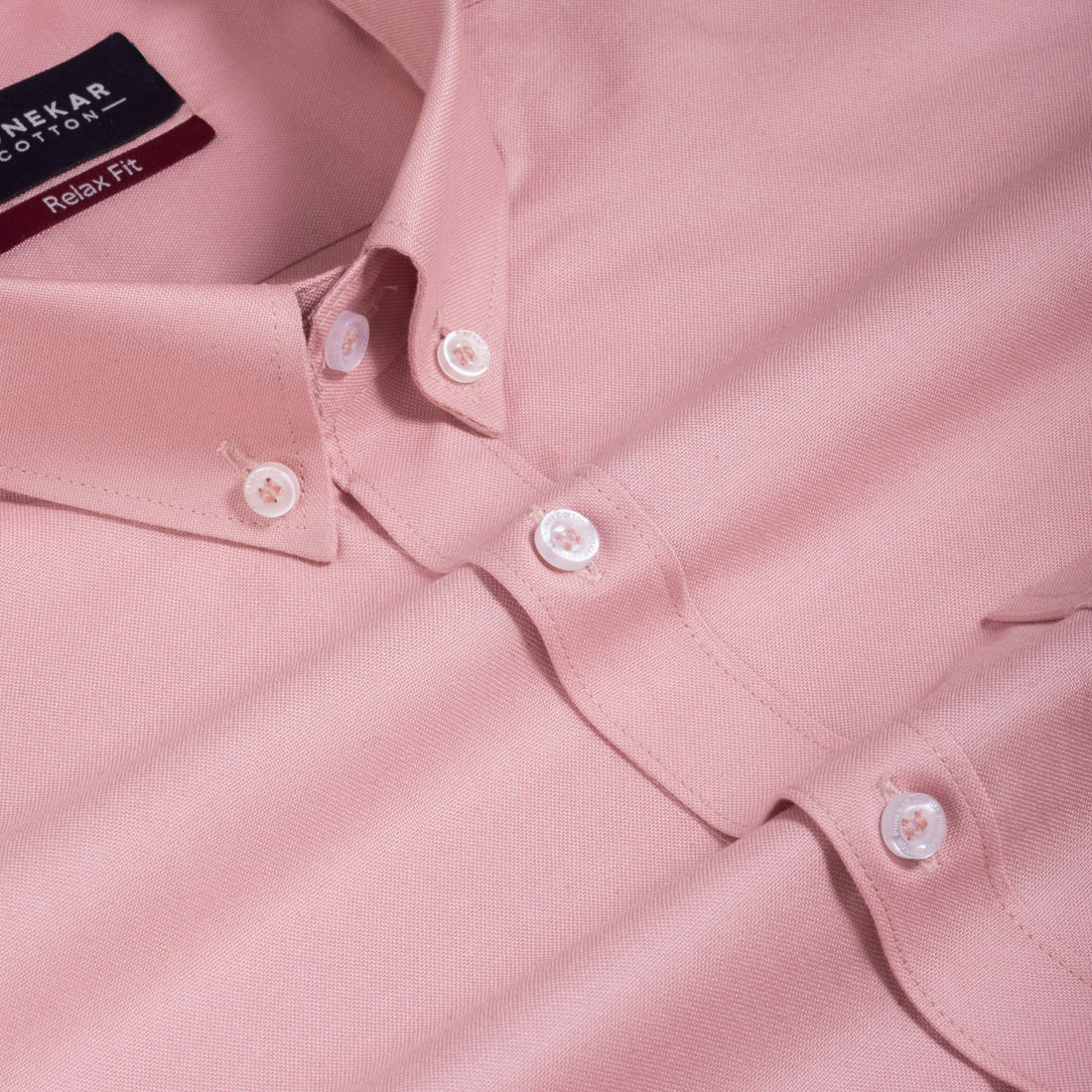 Light Rose Colour Cotton Oxford Button Down Collar Shirt For Men