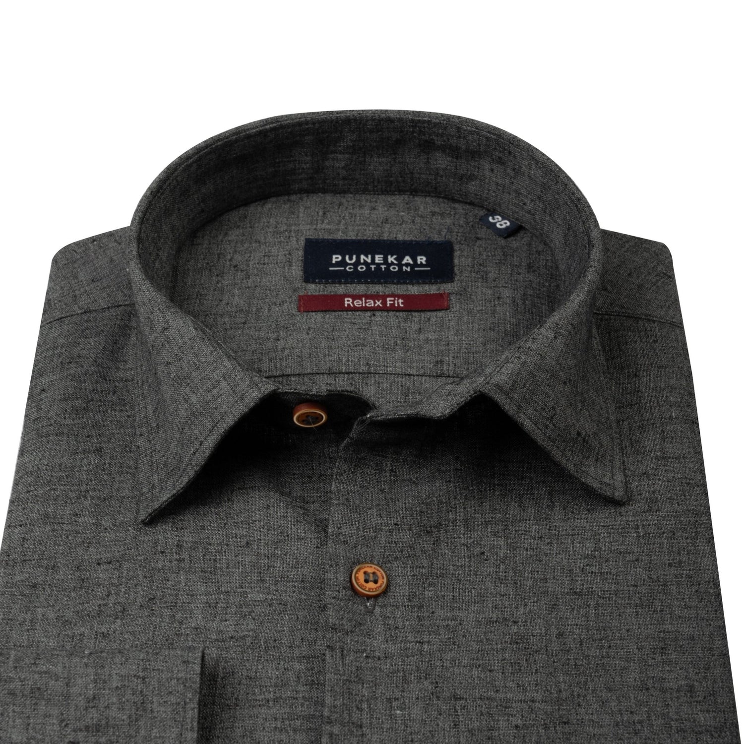 Black Color Cotton Blend Kosa Texture Shirts For Men - Punekar Cotton