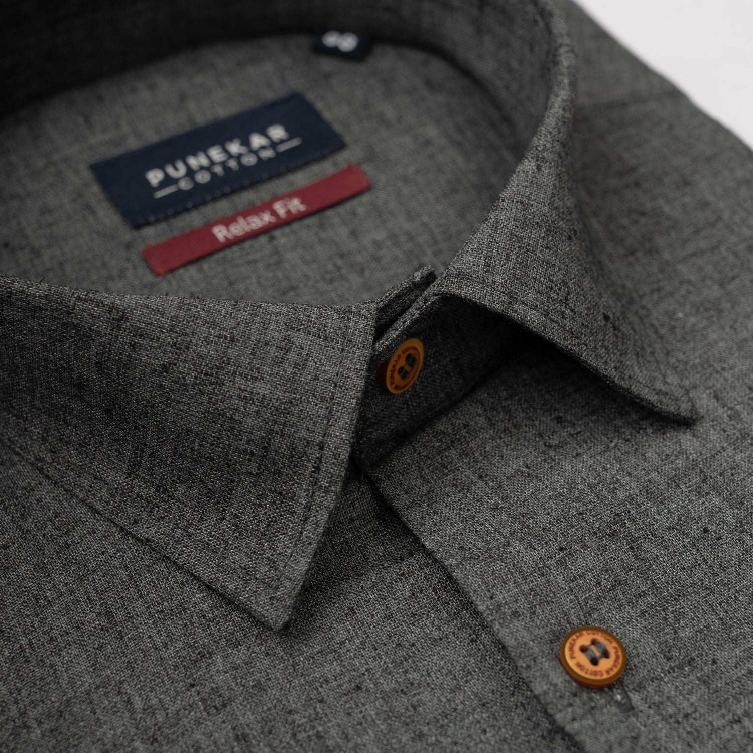 Black Color Cotton Blend Kosa Texture Shirts For Men - Punekar Cotton