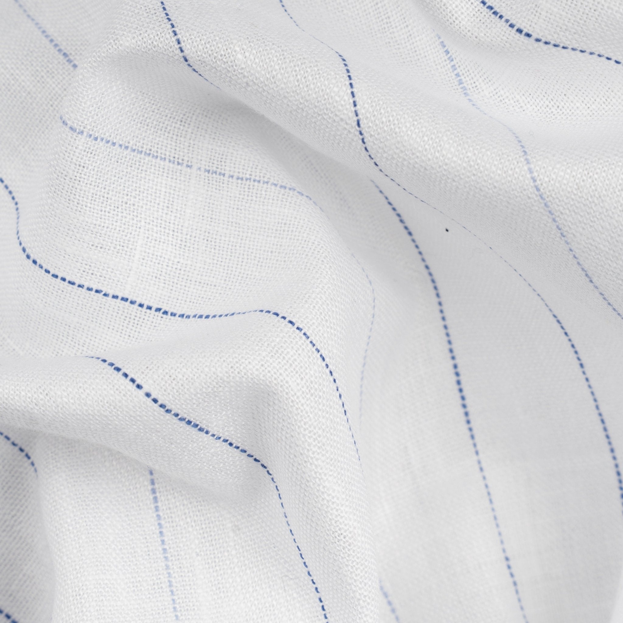 Blue White Colour Cotton Linen Lining Shirt For Men - Punekar Cotton