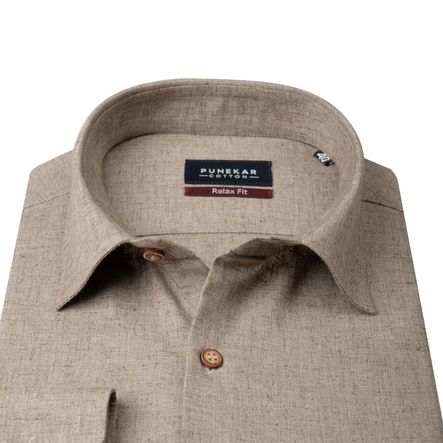 Brown Color Cotton Blend Kosa Texture Shirts For Men - Punekar Cotton