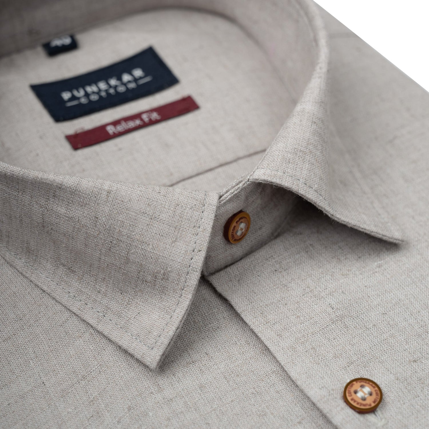 Dark Grey Color Cotton Blend Kosa Texture Shirts For Men - Punekar Cotton