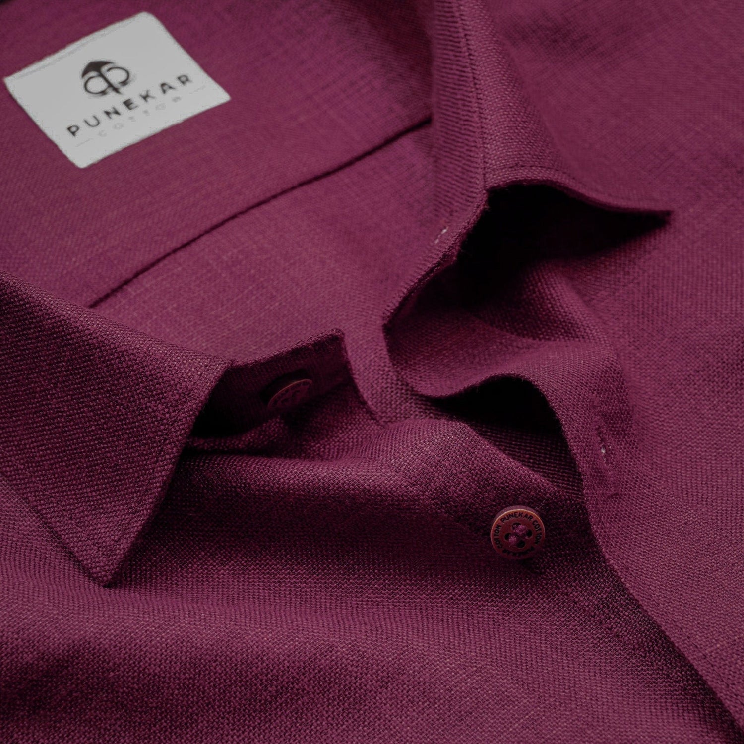 Grape Color Blended Linen Shirt For Men&