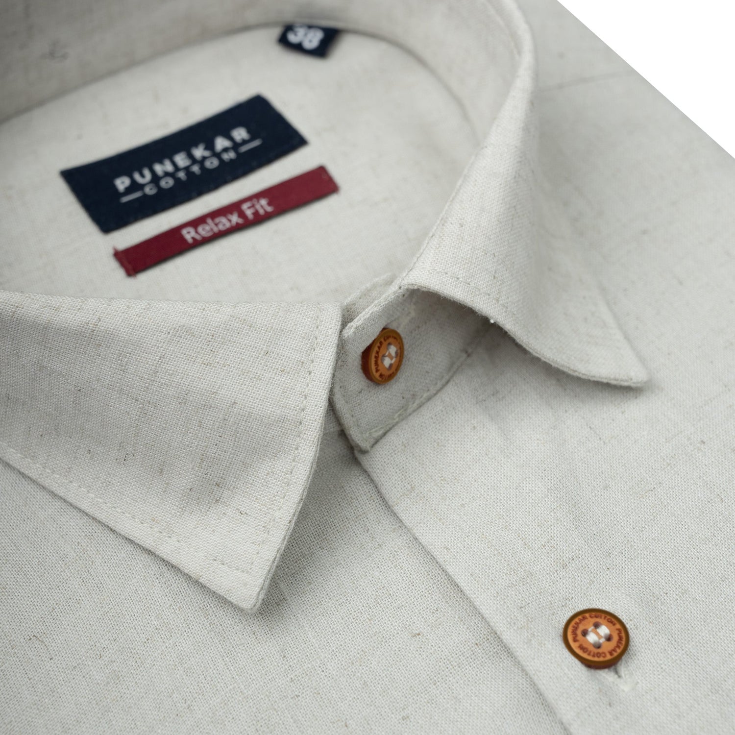 Grey Color Cotton Blend Kosa Texture Shirts For Men - Punekar Cotton