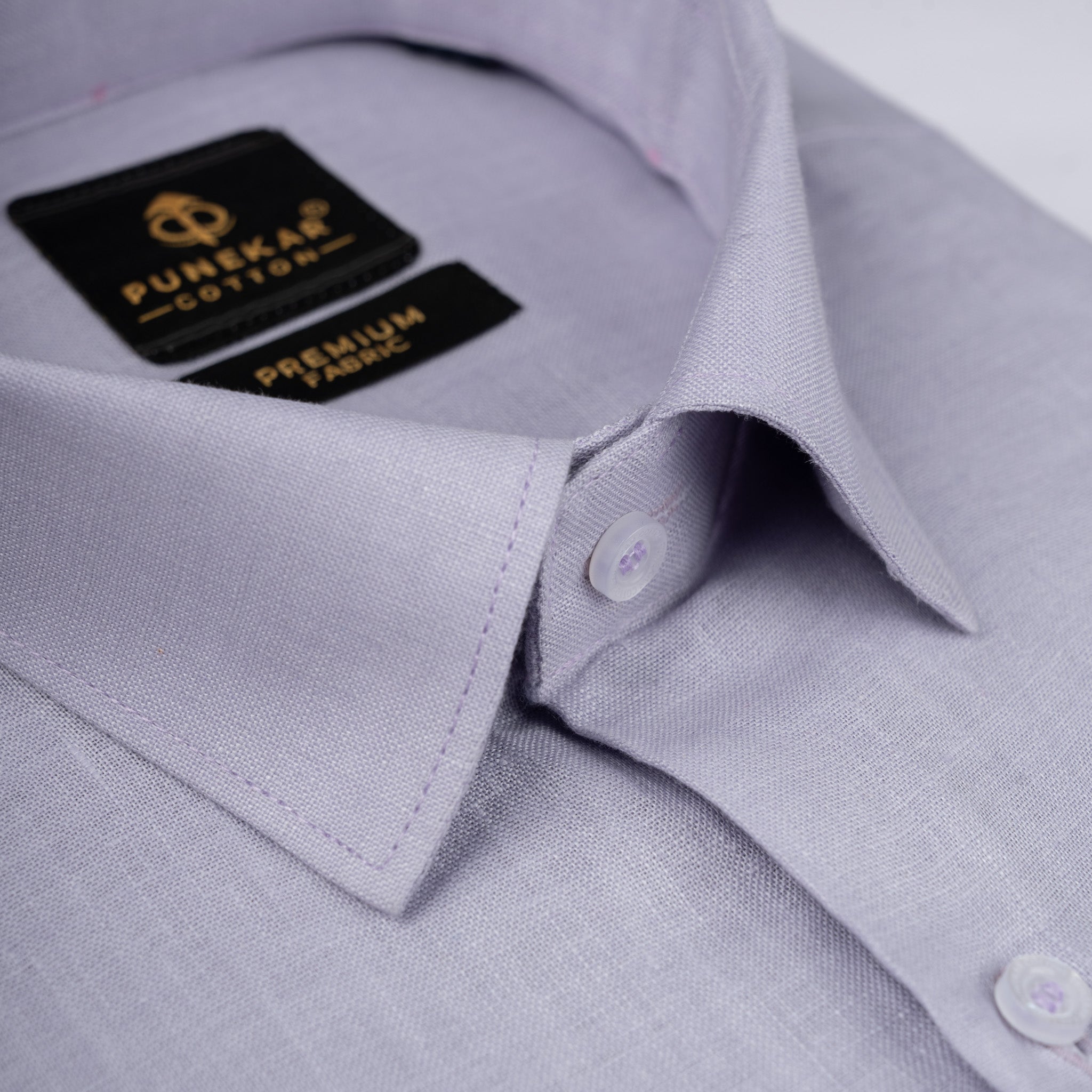 Lavender Color 60Lea Pure Linen Shirt For Men - Punekar Cotton