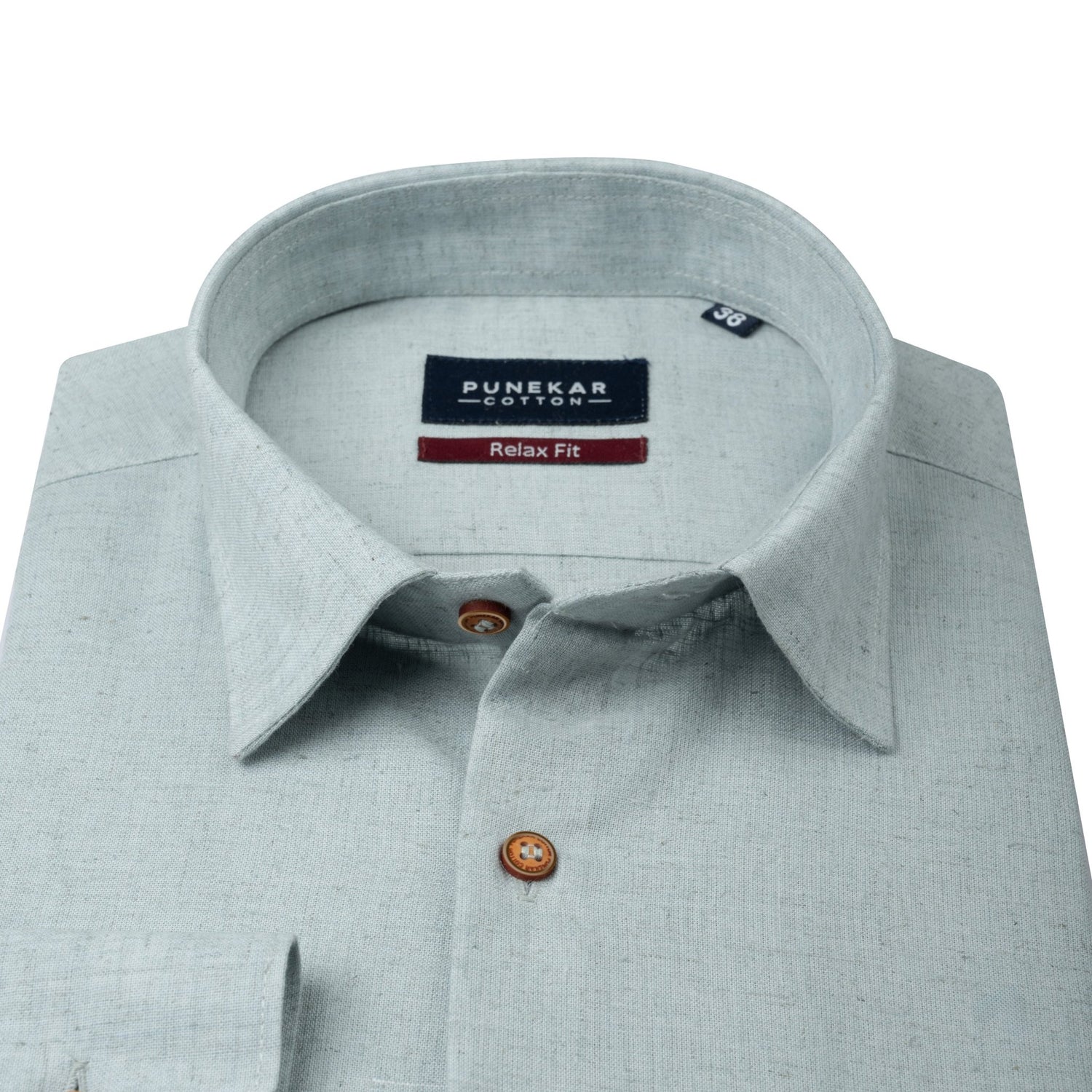 Light Blue Color Cotton Blend Kosa Texture Shirts For Men - Punekar Cotton