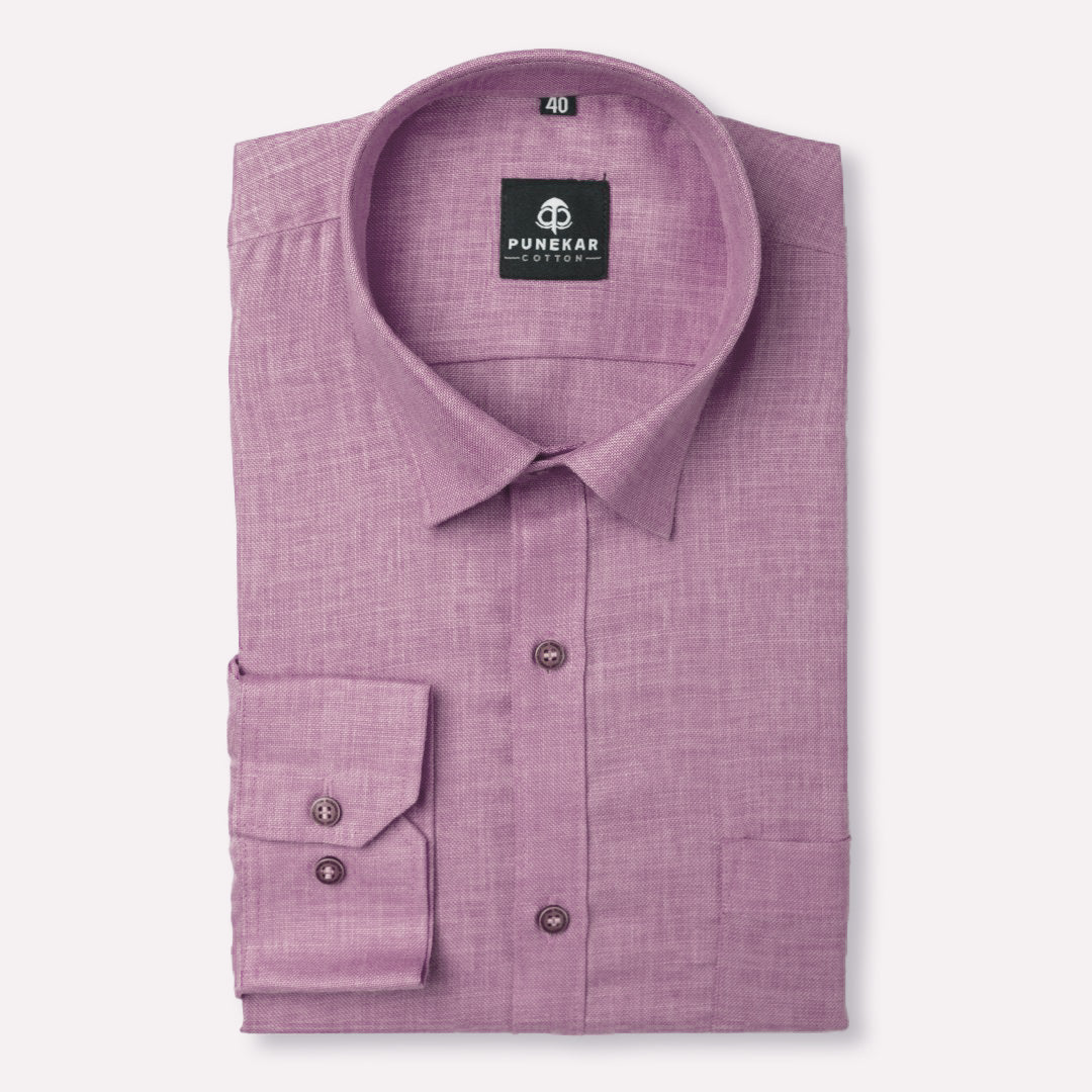 Orchid Color Blended Linen Shirt For Men&