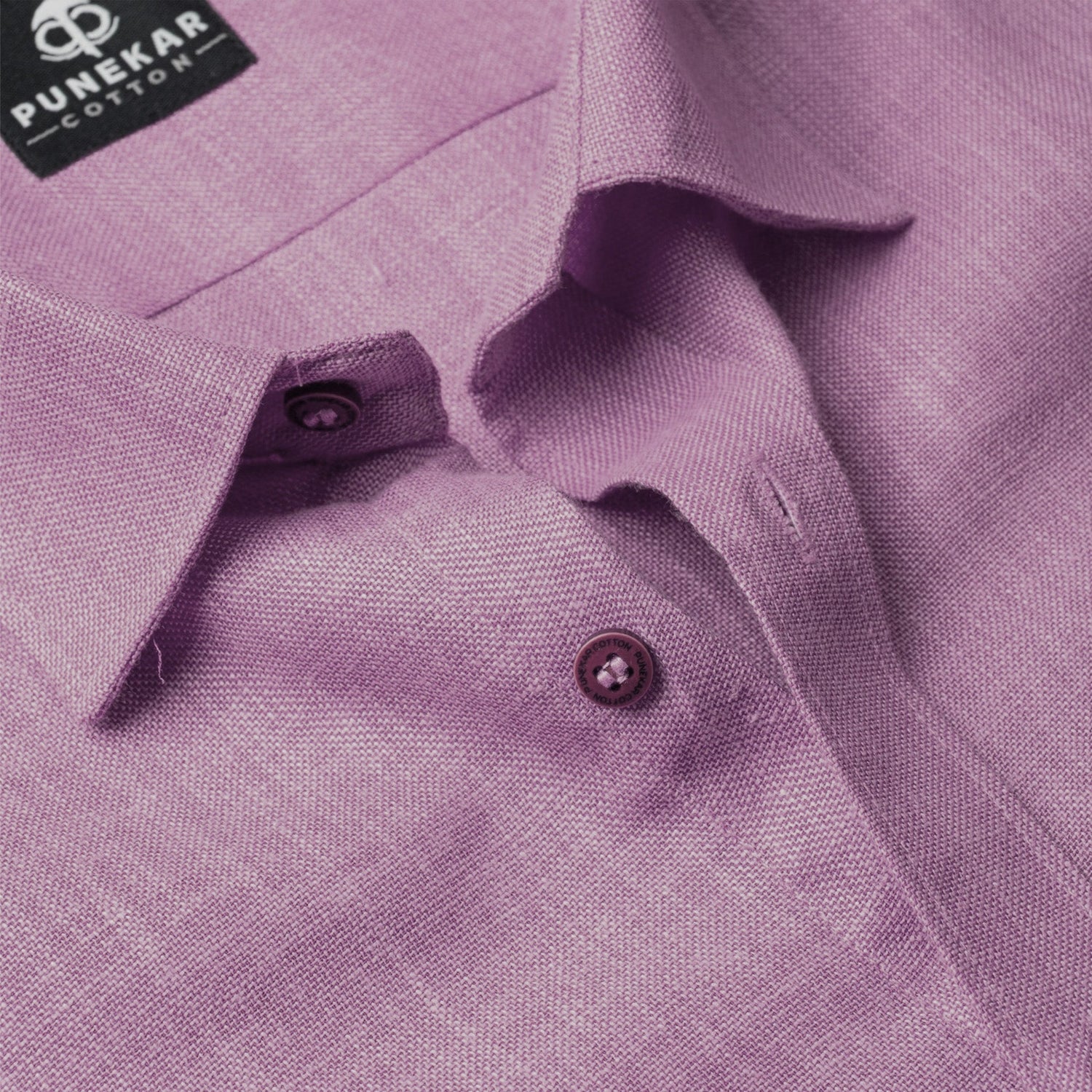 Orchid Color Blended Linen Shirt For Men&