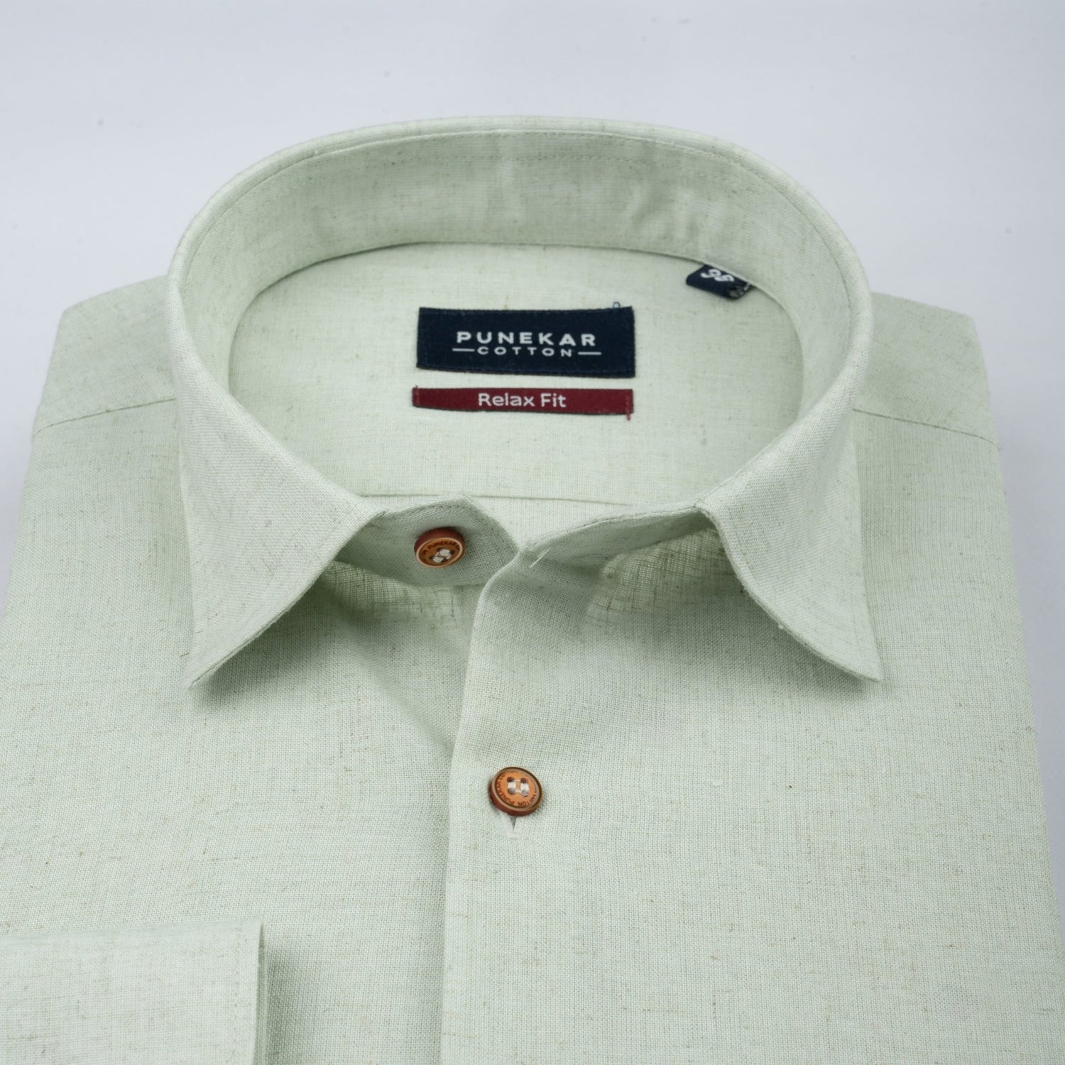 Pastel Green Color Cotton Blend Kosa Texture Shirts For Men - Punekar Cotton