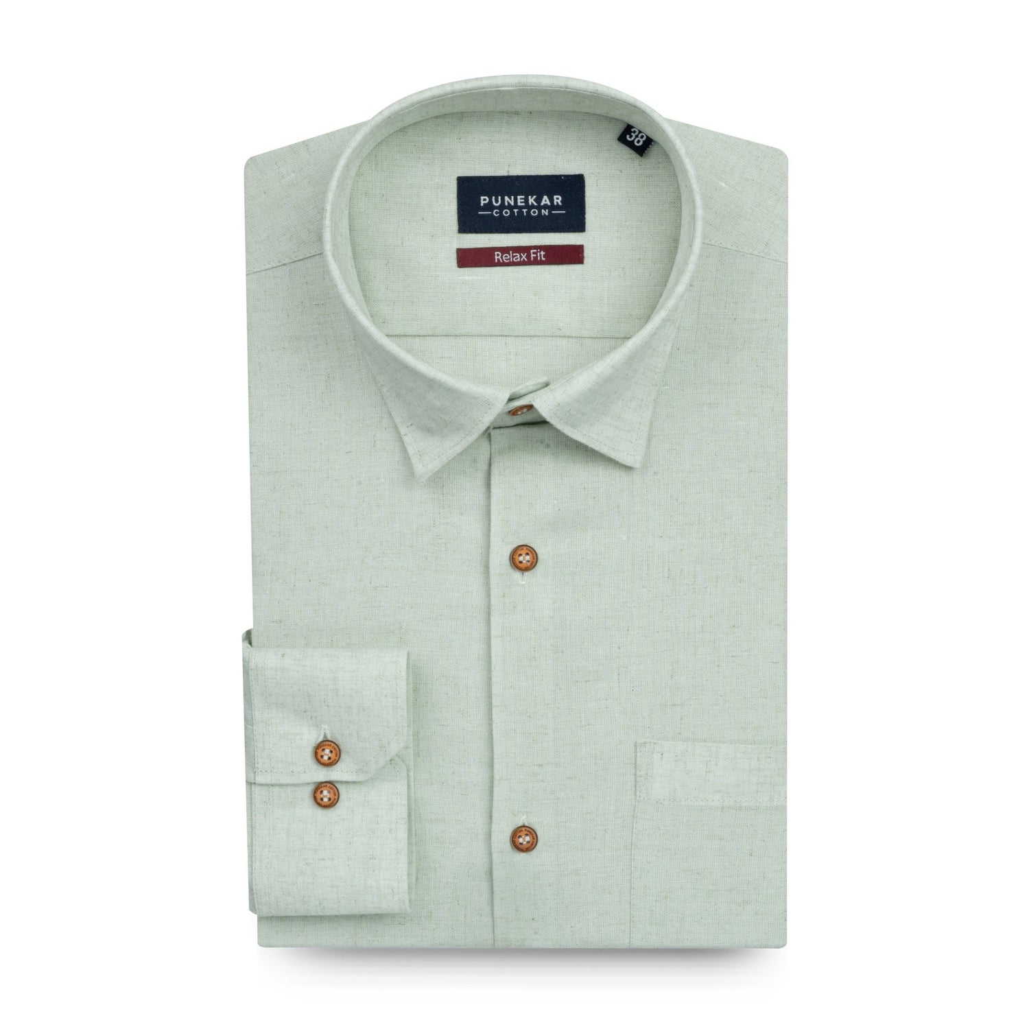 Pastel Green Color Cotton Blend Kosa Texture Shirts For Men - Punekar Cotton