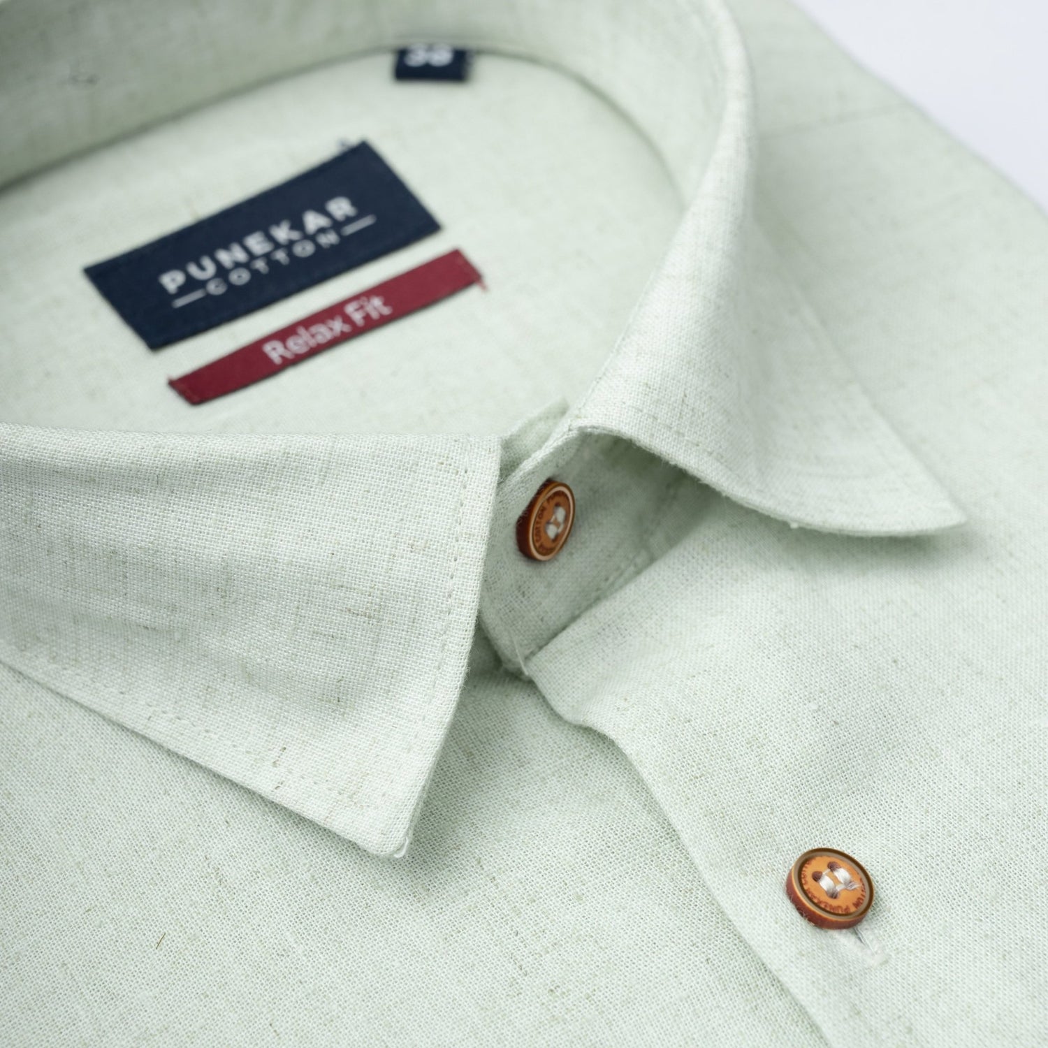 Pastel Green Color Cotton Blend Kosa Texture Shirts For Men - Punekar Cotton