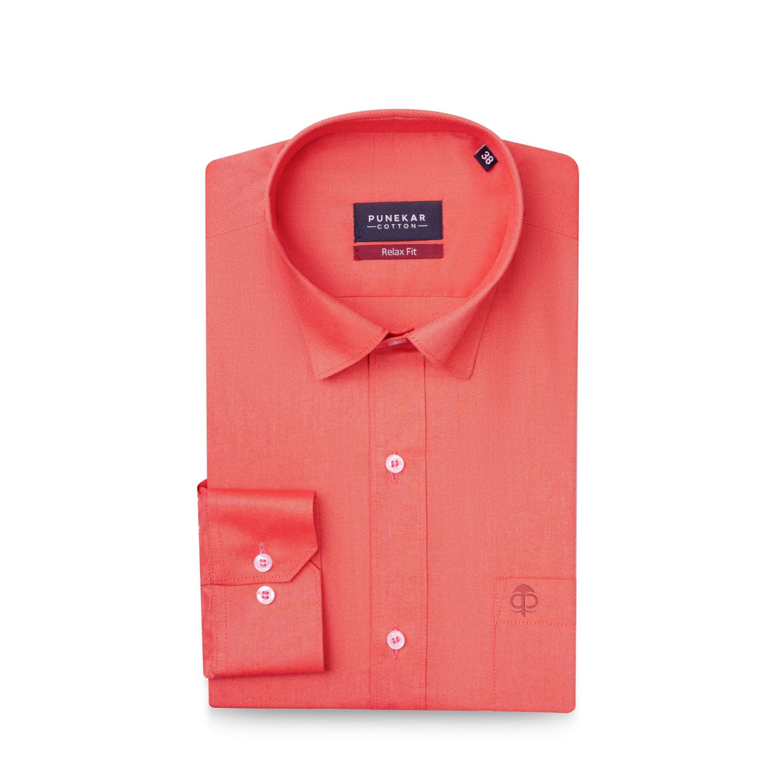 Red Colour Signature Classic Oxford Shirt For Men - Punekar Cotton
