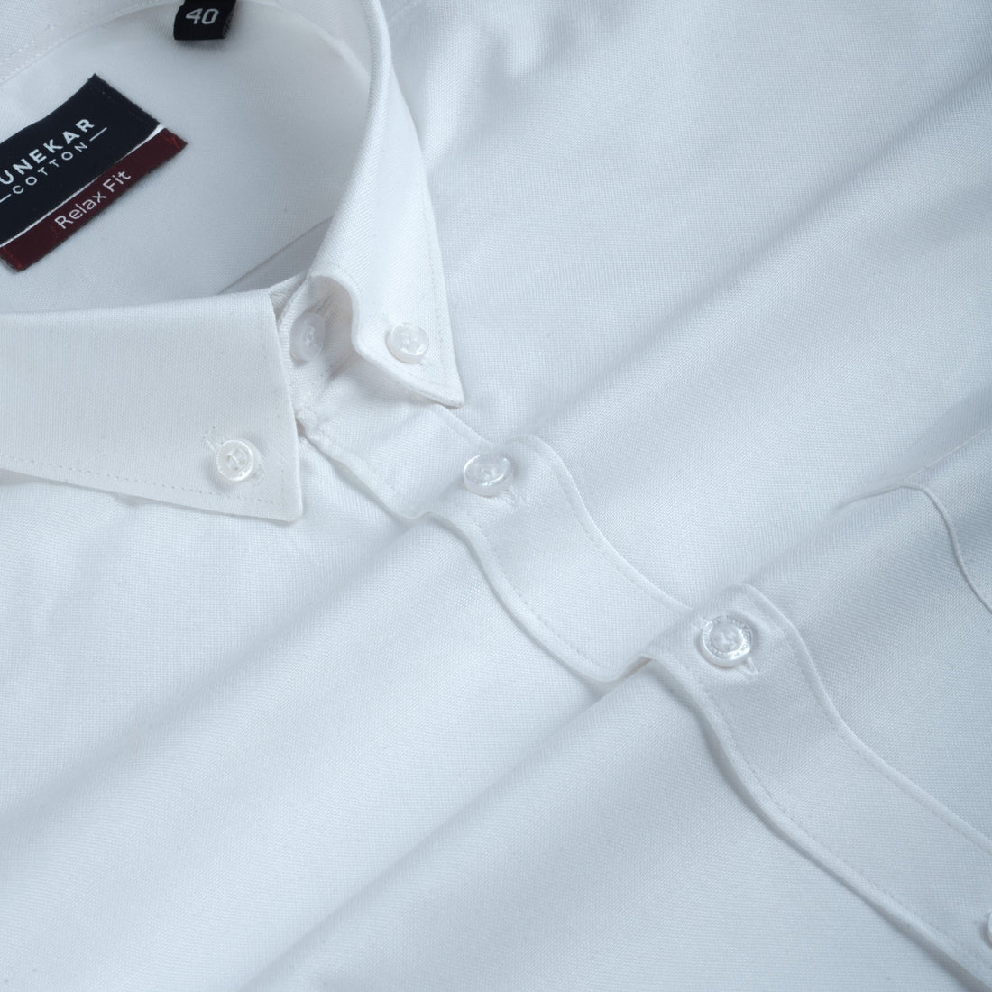 White Colour Cotton Oxford Button Down Collar Shirt For Men - Punekar Cotton