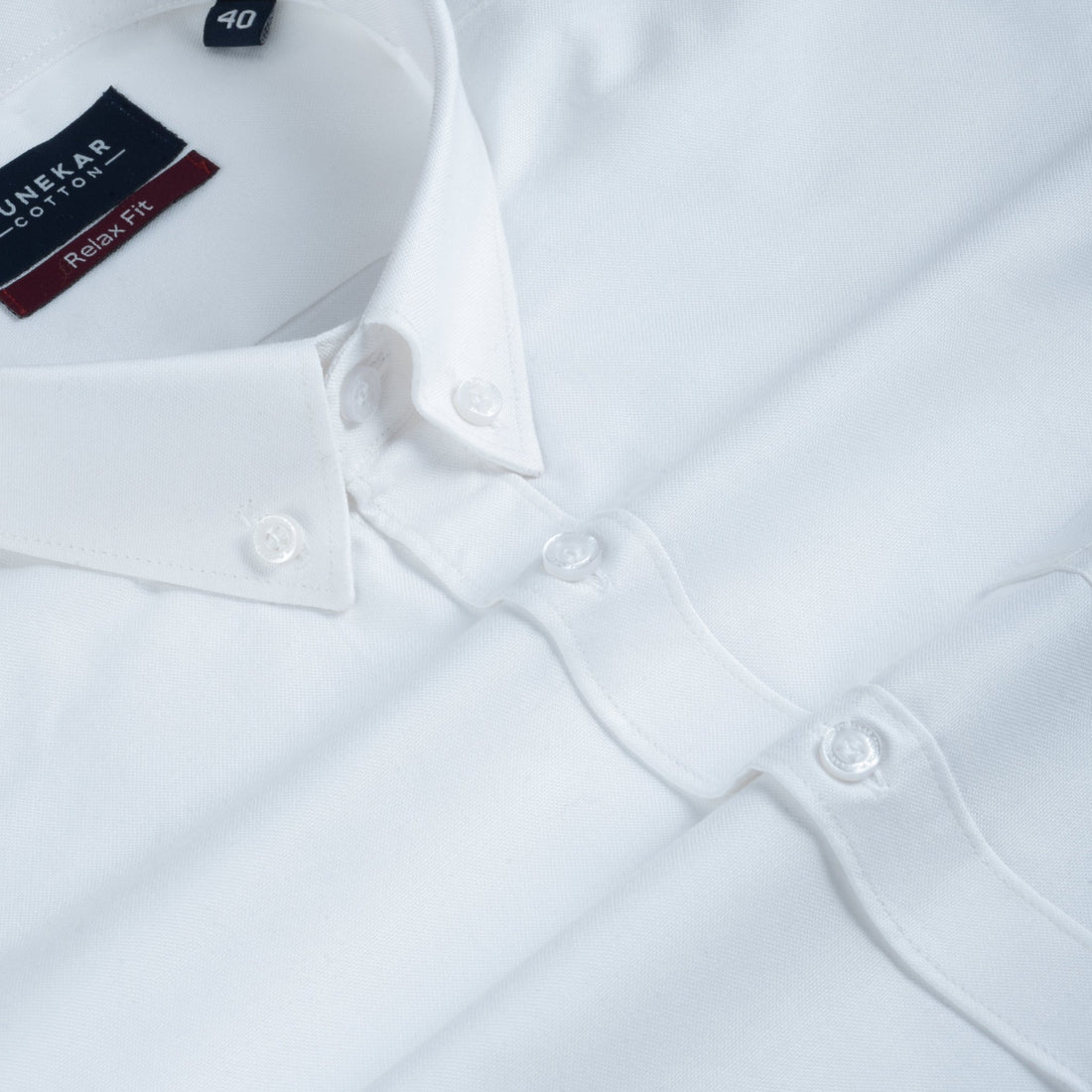 White Colour Cotton Oxford Button Down Collar Shirt For Men - Punekar Cotton