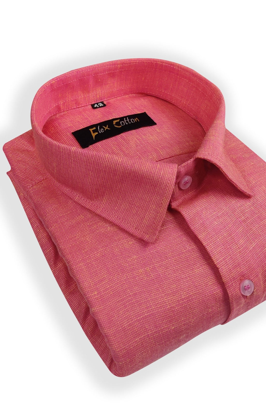 Pink Color Dual Tone Matty Cotton Shirt For Men&