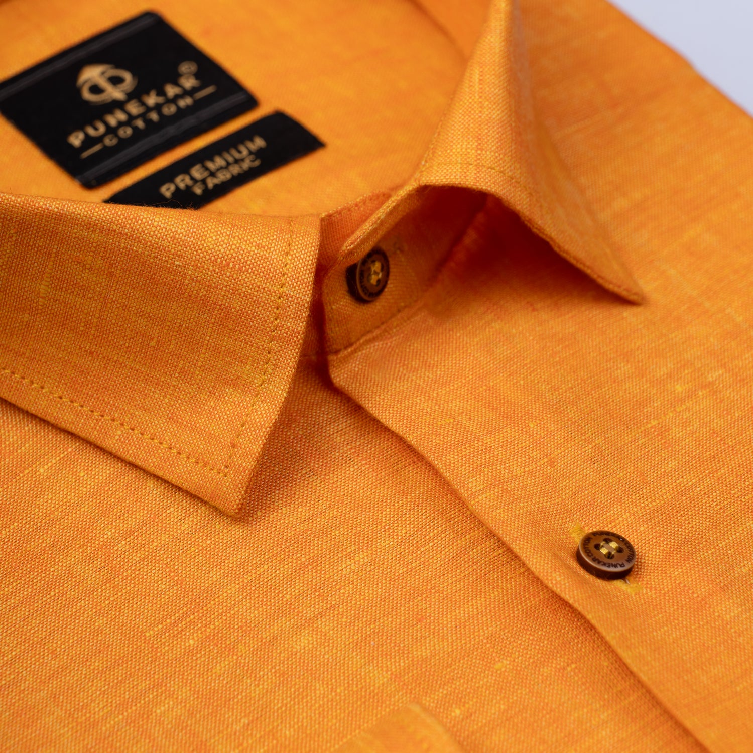 Orange Color Prime Linen Shirt For Men