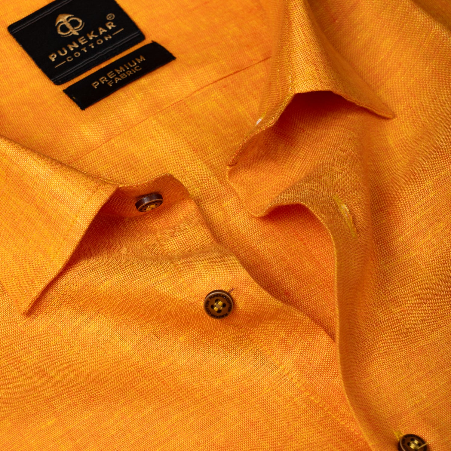 Orange Color Prime Linen Shirt For Men