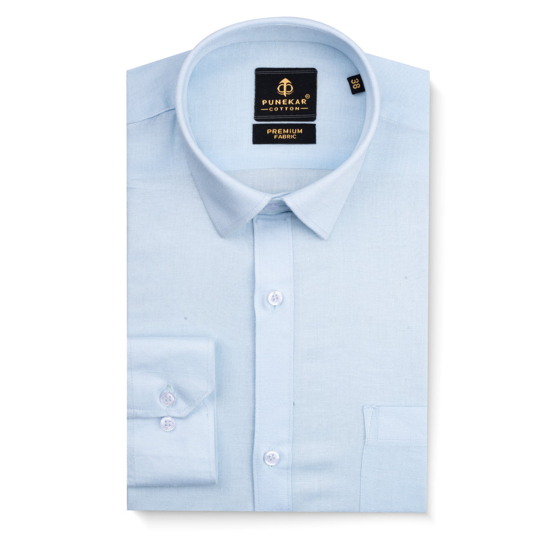 Sky Blue Color Prime Linen Shirt For Men