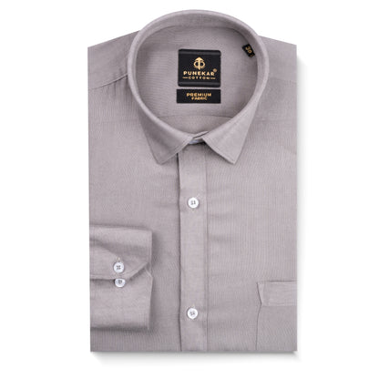 Grey Color Prime Linen Shirt For Men