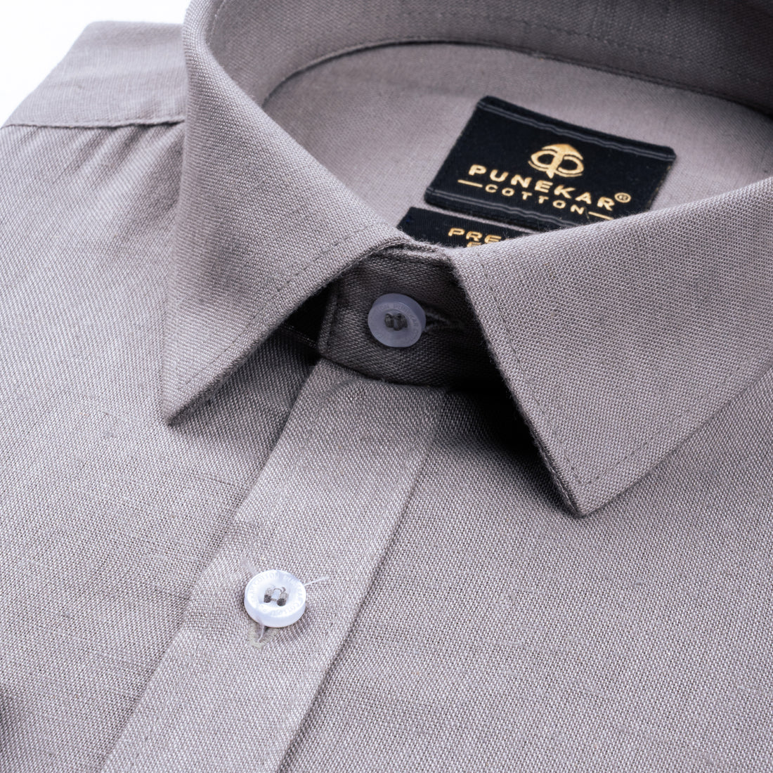 Grey Color Prime Linen Shirt For Men