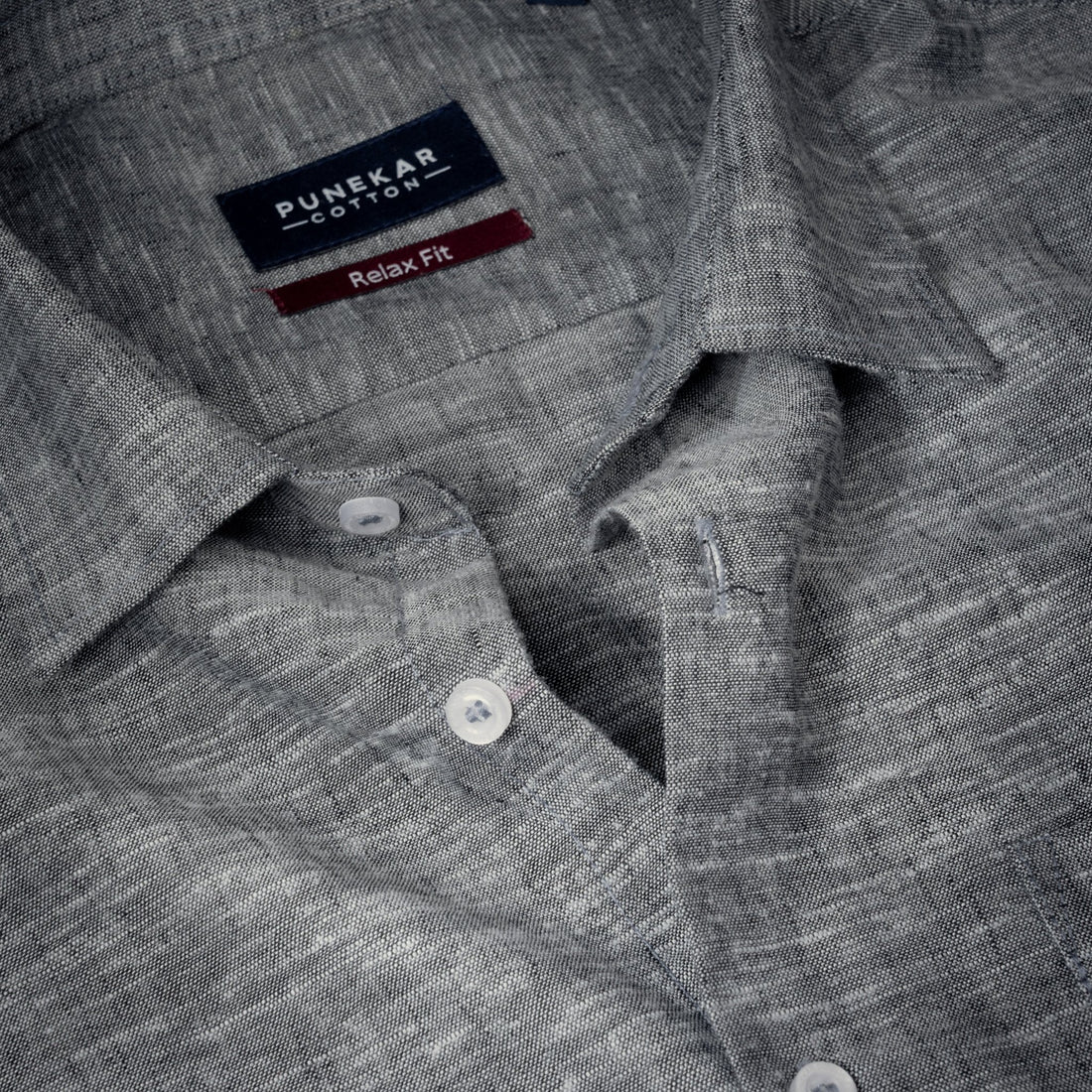 Black Color Classic Lyocell Linen Feel Shirt For Men - Punekar Cotton