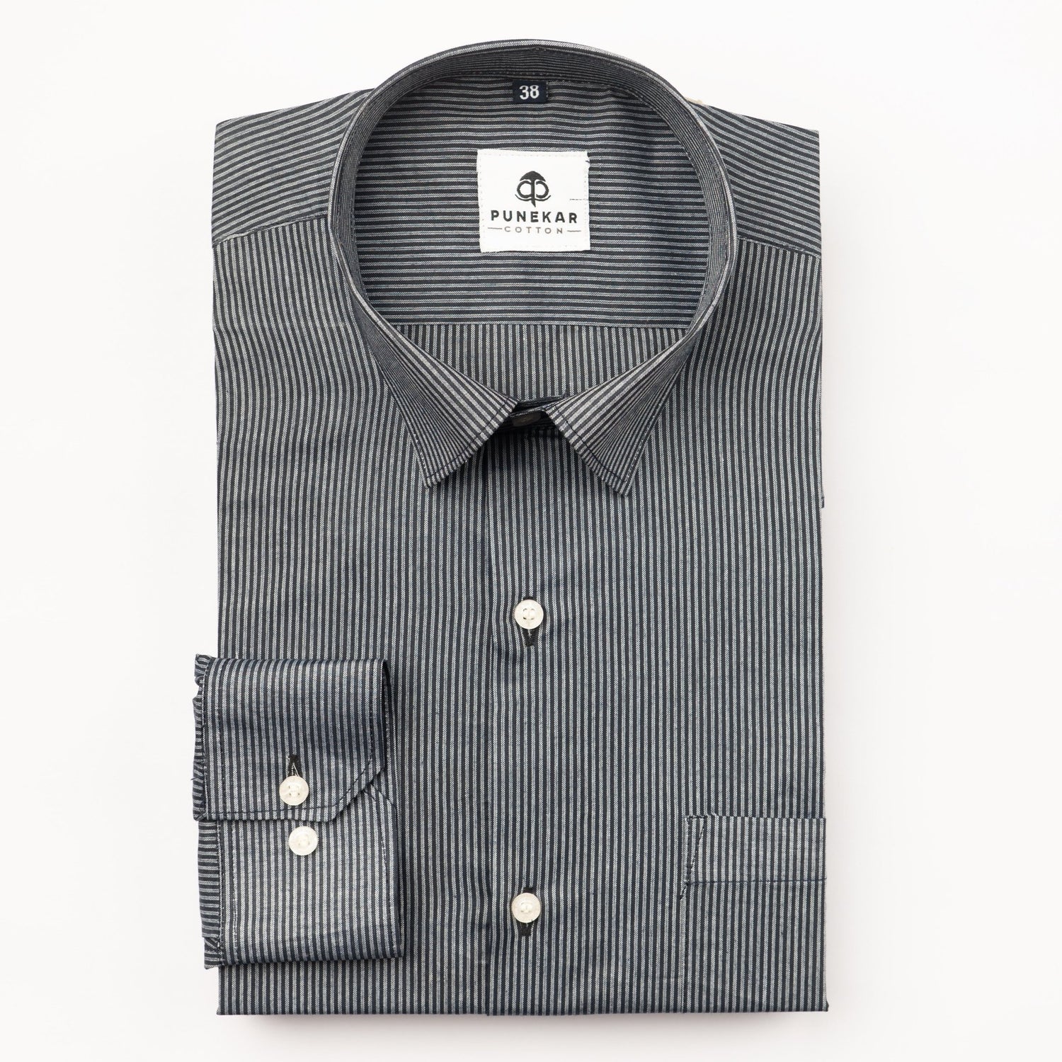 Black Color Lining Paper Cotton Shirts For Men (Copy) - Punekar Cotton