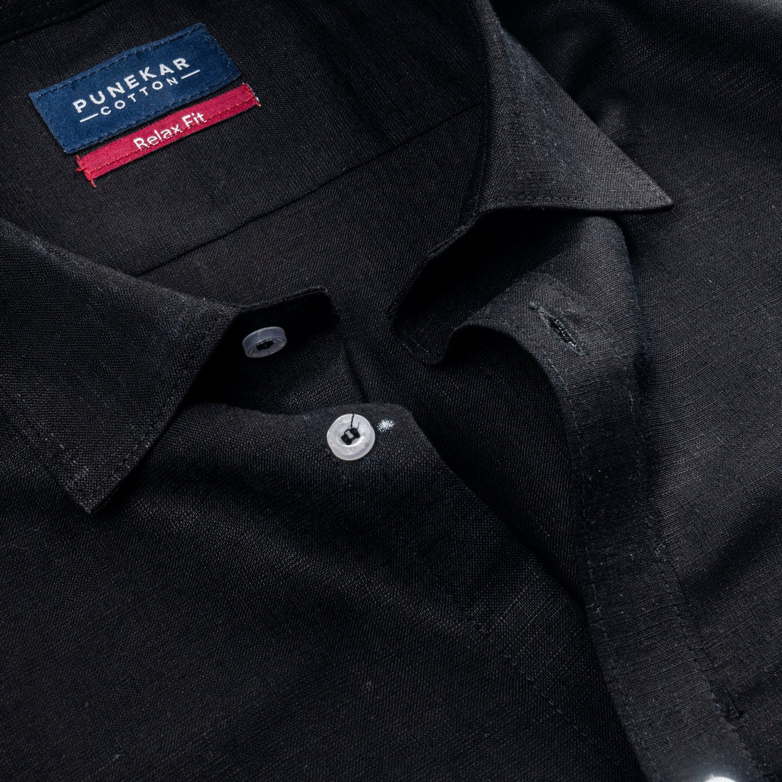 Black Color Lyocell Cotton Shirt For Men - Punekar Cotton