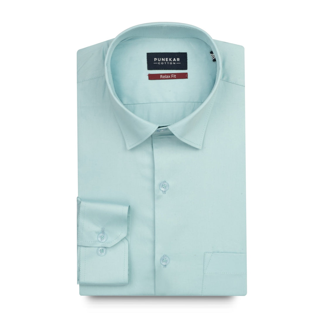 Blue Color Cotton Satin Shirt For Men - Punekar Cotton