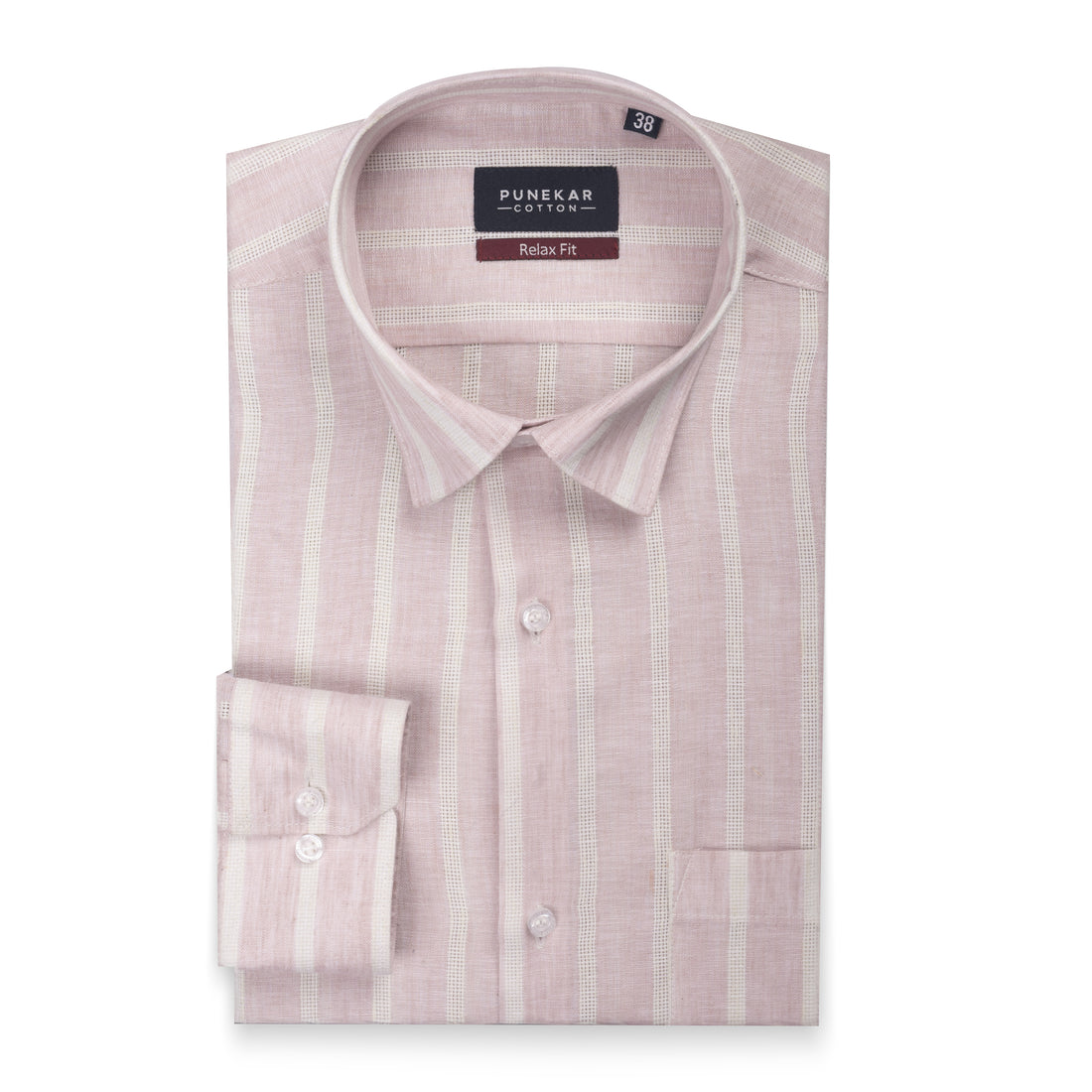 Pink Color Bold Stripe Cotton Shirt For Men