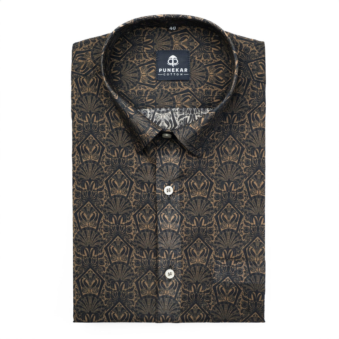 Brown Color Moroccan Wool Cotton Shirt For Men - Punekar Cotton