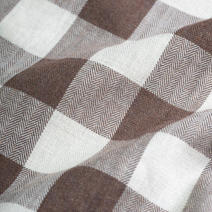 Brown Heritage Herringbone Checks Cotton Shirt for Men - Punekar Cotton