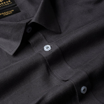 Carbon Color Prime Linen Shirt For Men - Punekar Cotton