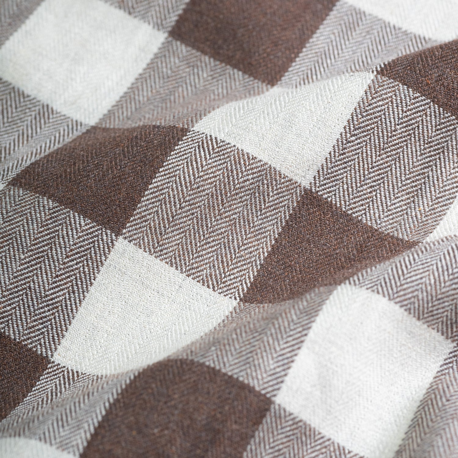 Brown Heritage Herringbone Checks Cotton Shirt for Men