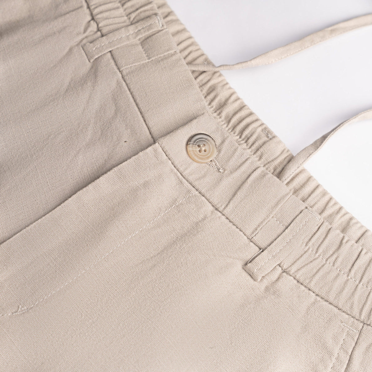 Cream Everyday Cotton Linen Straight-Fit Pants for Men - Punekar Cotton