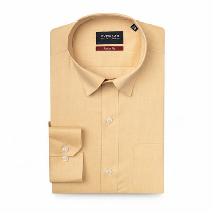 Sand Yellow Colour Signature Shirt For Men
