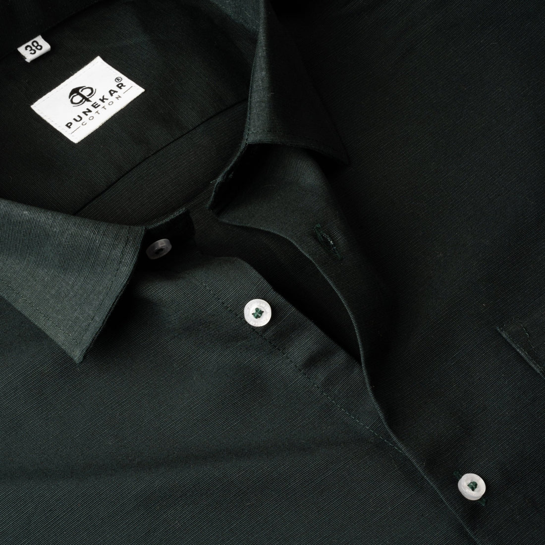 Forest Green Color Lining Texture Pure Cotton Shirt For Men - Punekar Cotton