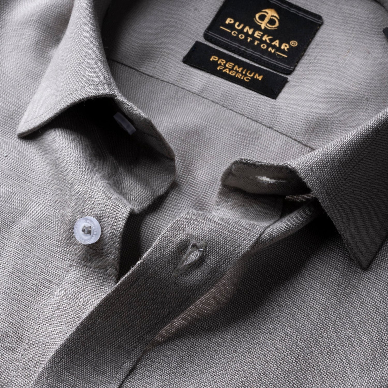 Grey Color Prime Linen Shirt For Men - Punekar Cotton