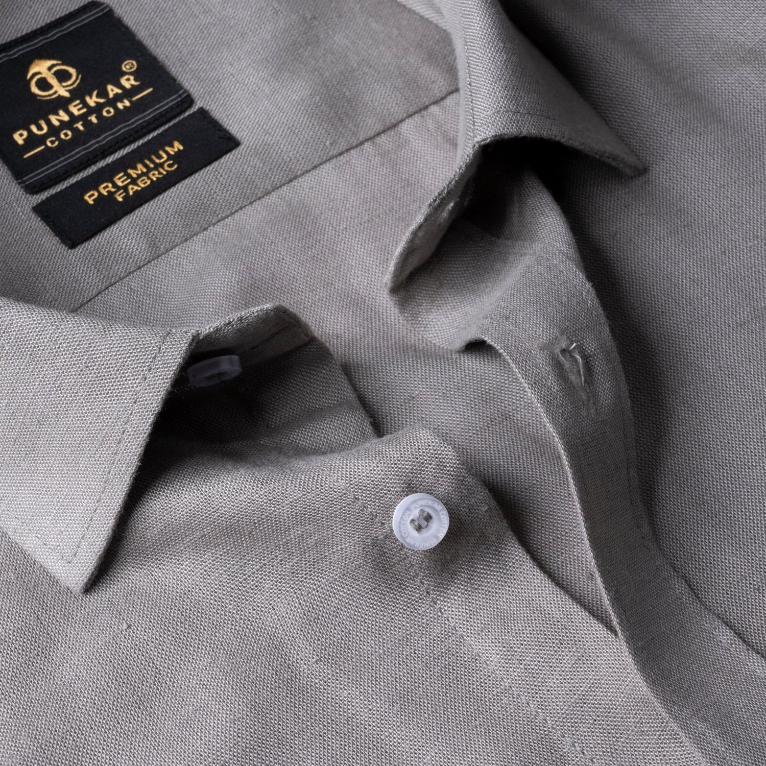 Grey Color Prime Linen Shirt For Men - Punekar Cotton