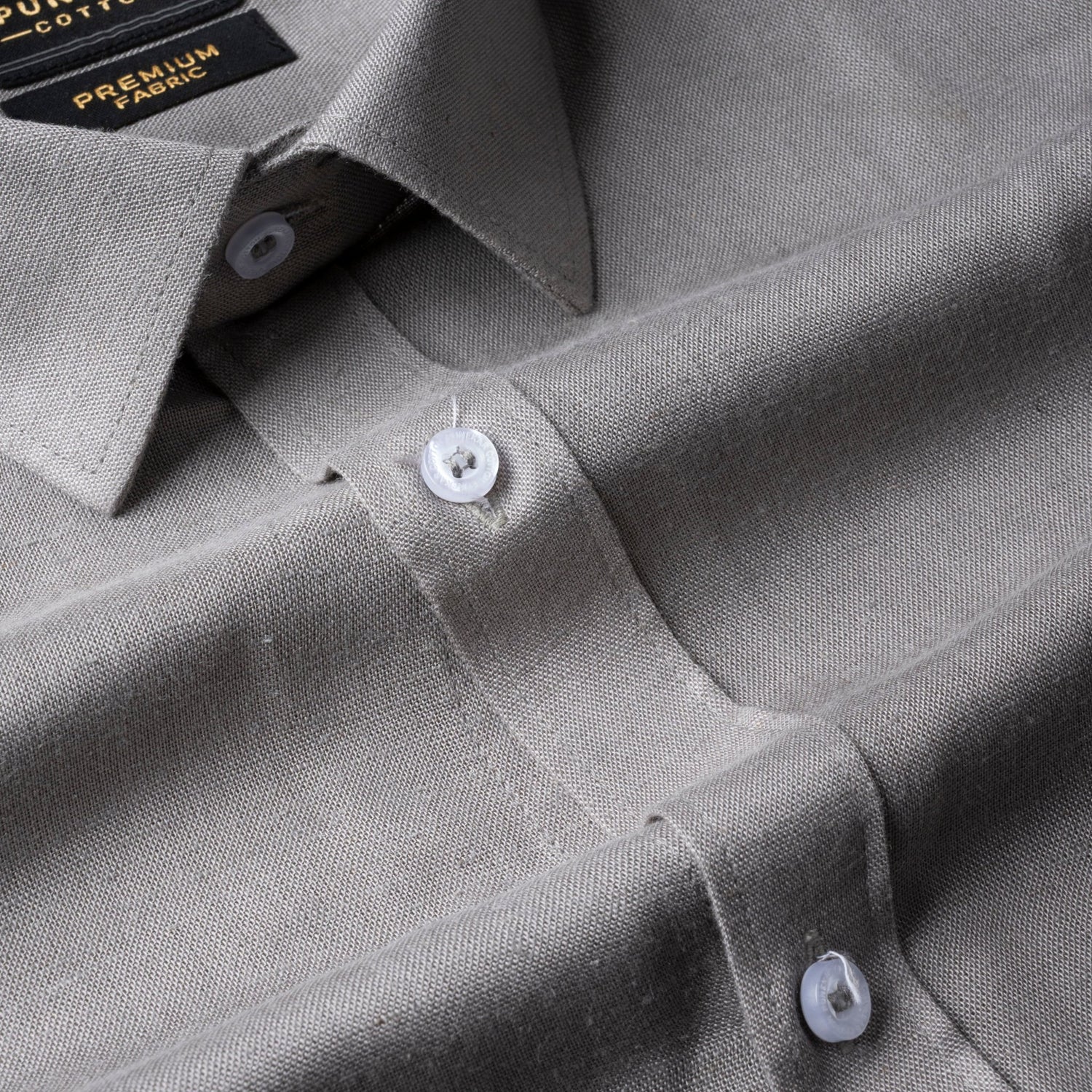 Grey Color Prime Linen Shirt For Men - Punekar Cotton