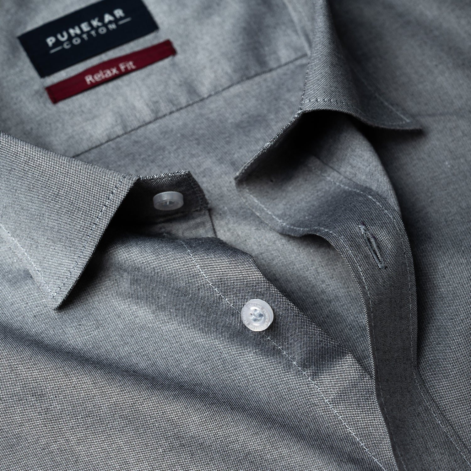 Grey Colour Signature Classic Oxford Shirt For Men