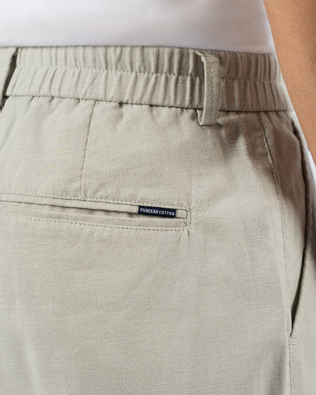 Grey Everyday Cotton Linen Straight-Fit Pants for Men