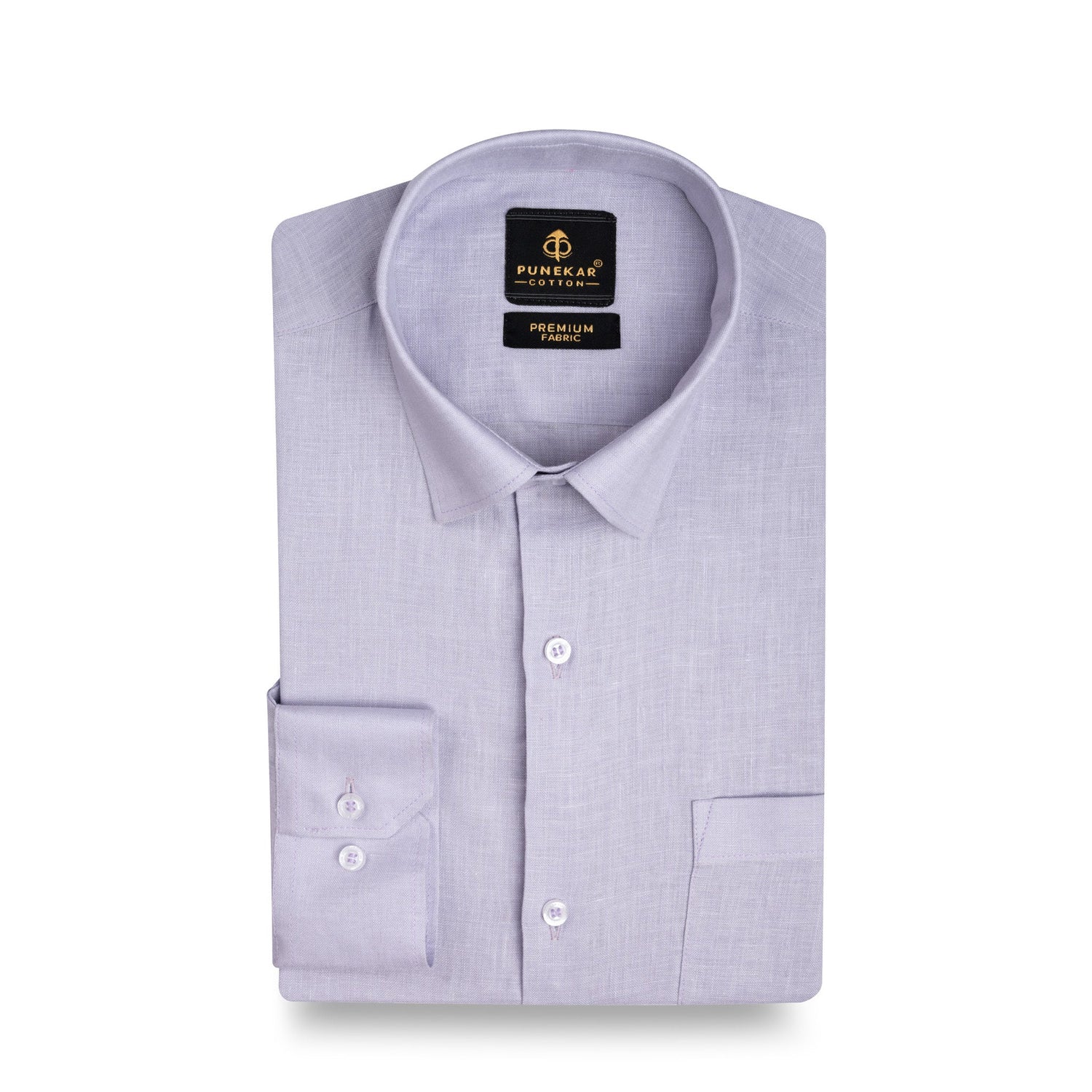 Lavender Color 60Lea Pure Linen Shirt For Men - Punekar Cotton