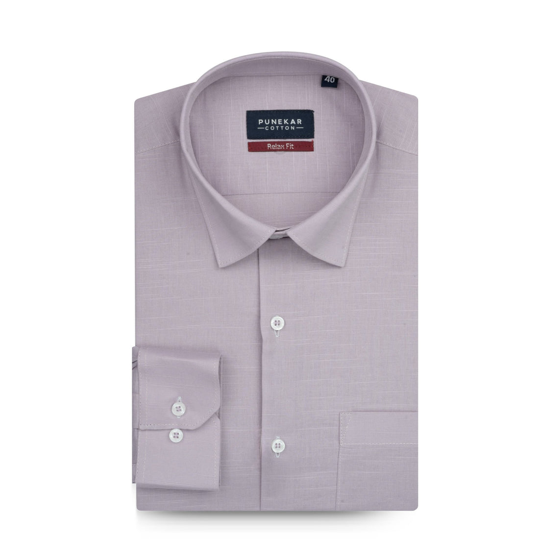 Lavender Color Solid Cotton Linen Shirt For Men - Punekar Cotton