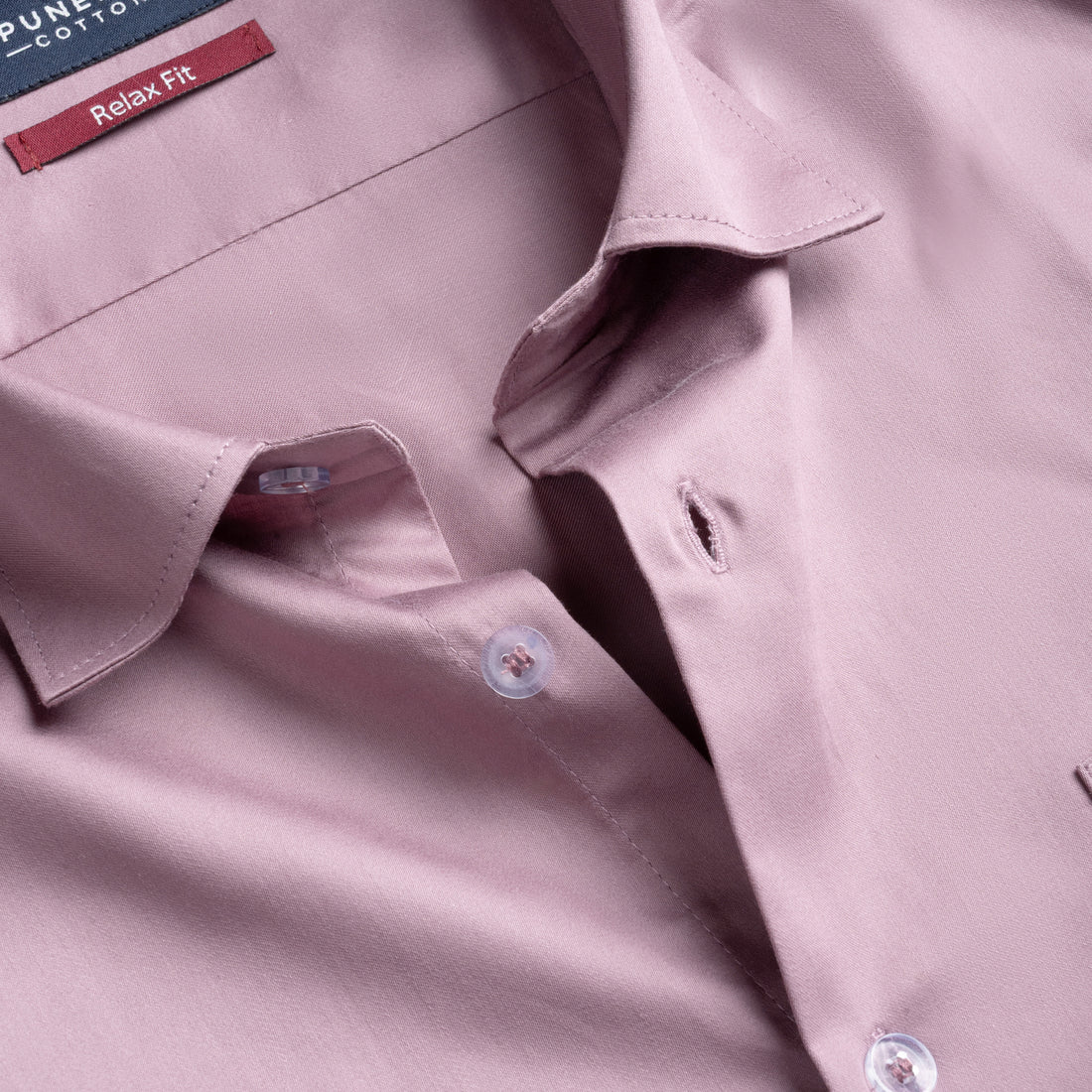 Mauve Pink Color Cotton Satin Shirt For Men