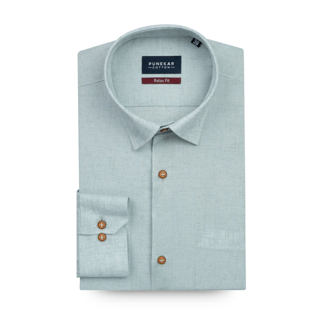 Light Blue Color Cotton Blend Kosa Texture Shirts For Men - Punekar Cotton