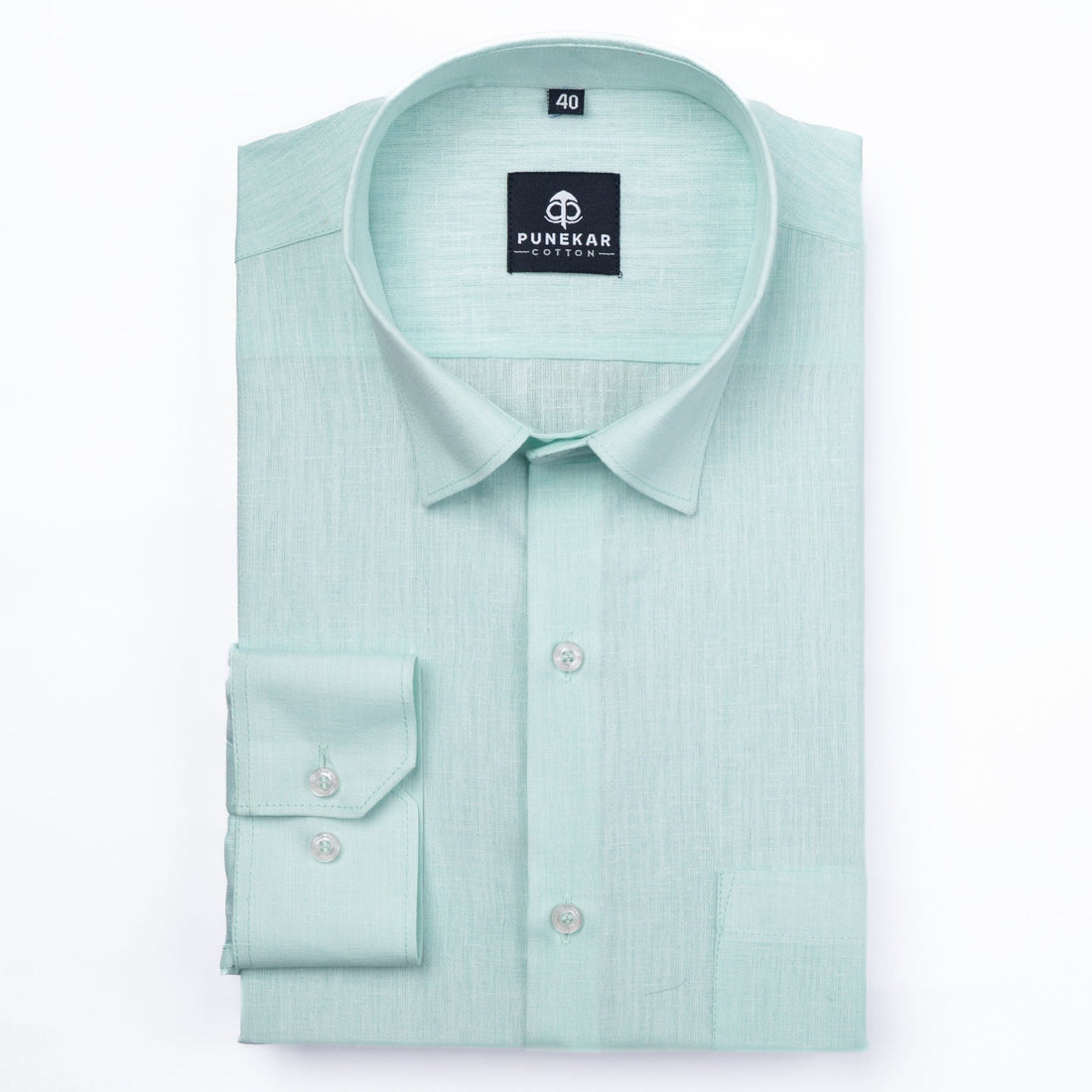 Light Mint Color Plain Pure Cotton For Men - Punekar Cotton