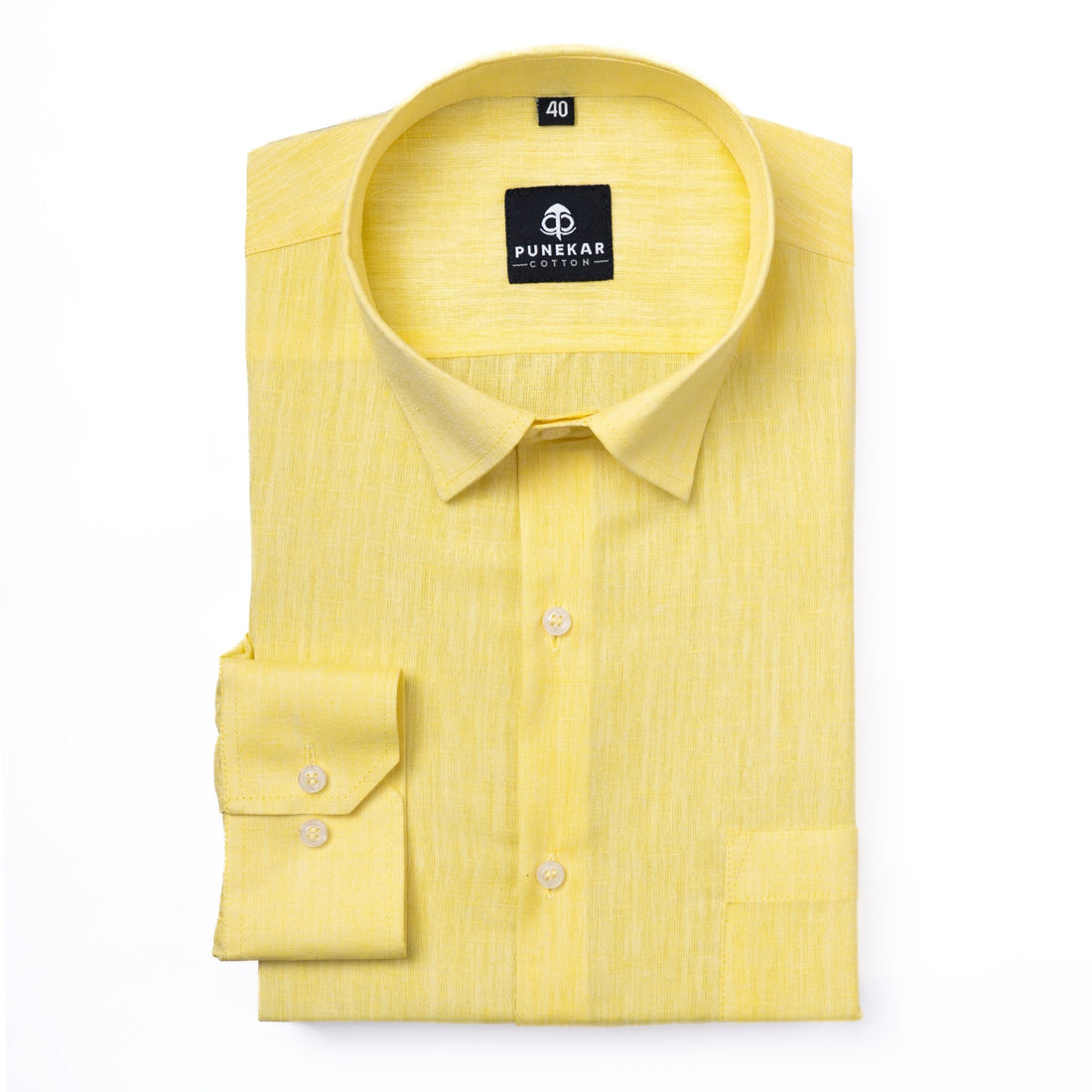 Light Yellow Color Plain Pure Cotton For Men - Punekar Cotton