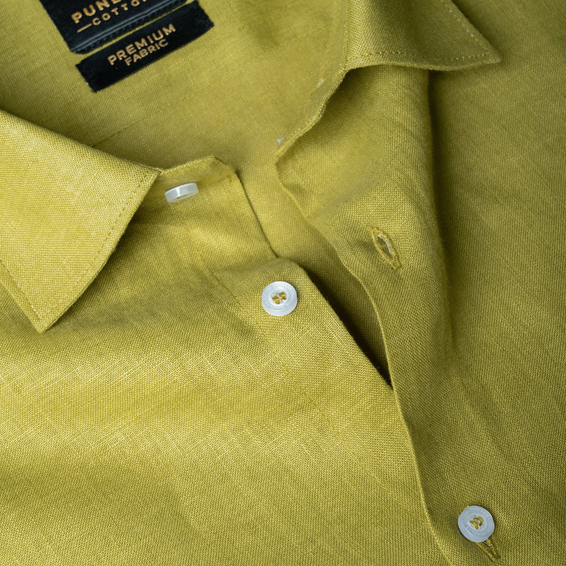 Mehndi 60Lea Pure Linen Shirt For Men - Punekar Cotton