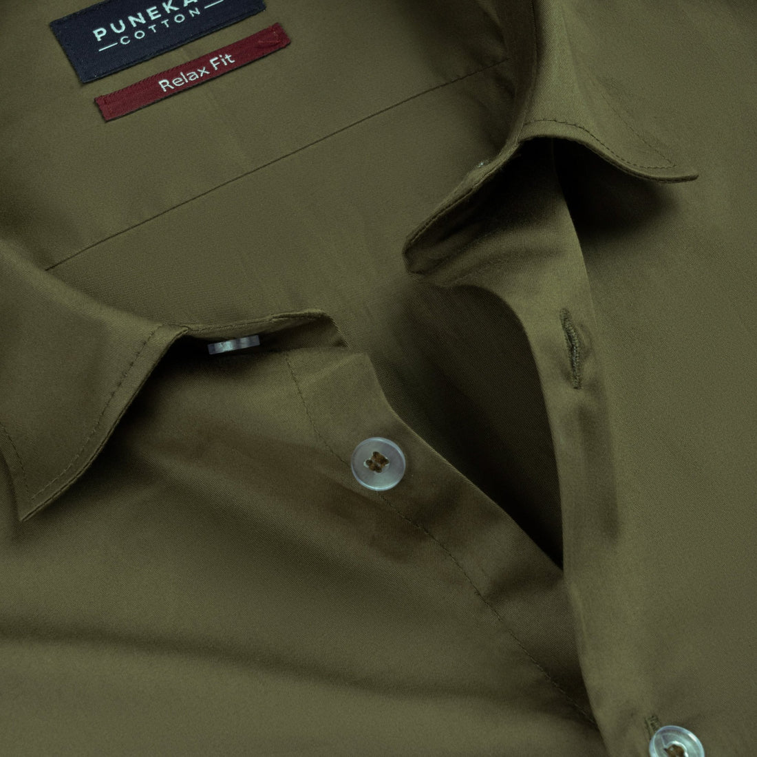 Moss Green Color Cotton Satin Shirt For Men - Punekar Cotton