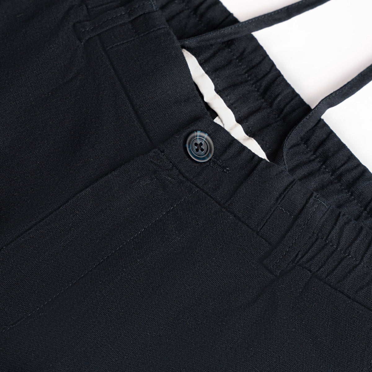 Navy Blue Everyday Cotton Linen Straight-Fit Pants for Men - Punekar Cotton
